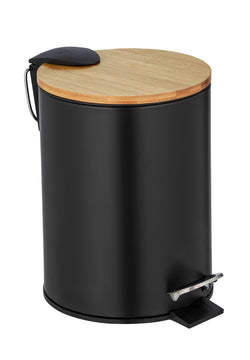 WENKO Tortona Treteimer 3 l in Schwarz matt, EasyClose mit Pedal