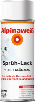 Alpinaweiß Spray-Lack glänzend, weiß, für Innen, 400 ml