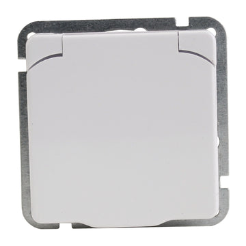 UNITEC Montreal Steckdose 1x Schuko mit Klappdeckel ultraweiß