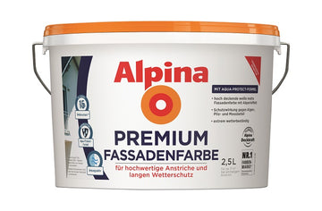 Alpina Fassadenfarbe Premium weiß, deckend für Außen