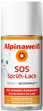 Alpina SOS Spray-Lack weiß, seidenmatt, für Innen, 150 ml