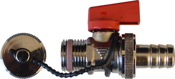 sanicomfort KFE Kugelhahn 1/2" im Sattel mit Kappe und SVS