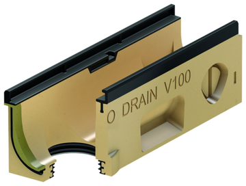 ACO PowerDrain Seal in V100G Rinne Typ, Polymerbeton DN 100