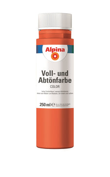 ALPINA Color Abtönpaste Happy Orange, wasserbasierte Abtönfarbe matt 0,25 l
