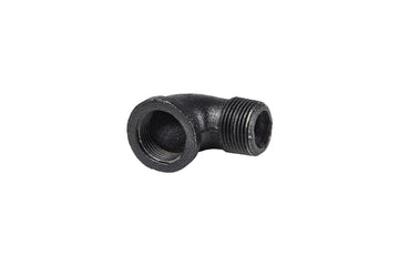 DOLLE PIPE Winkelstück 90° AG/IG Connector schwarz – Eisenrohrsystem