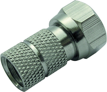 Schwaiger F-Stecker, silber, 2 Stück