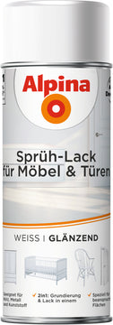 ALPINA Sprühlack für Möbel und Türen glänzend weiß 0,4 l Dose