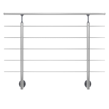 Dolle Prova PS 011 Geländerset Wandmontage Handlauf Aluminium/Edelstahl, 1,5 m