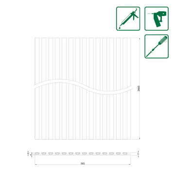 Neuhofer Akustikpaneel ALU Eiche WP KFEI001, 240 x 56,5 x 1,7 cm