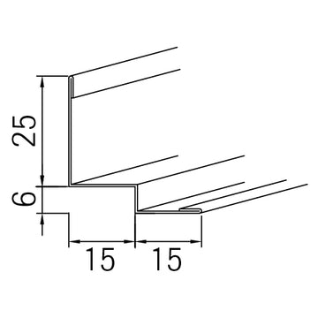 OWA Wandprofil Nr. 50/14 Stufenwandwinkel, weiß, 3050 mm Länge