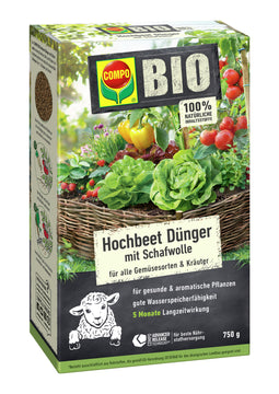 COMPO BIO Hochbeet-Dünger mit Schafwolle, organischer Feststoffdünger 0,75 kg