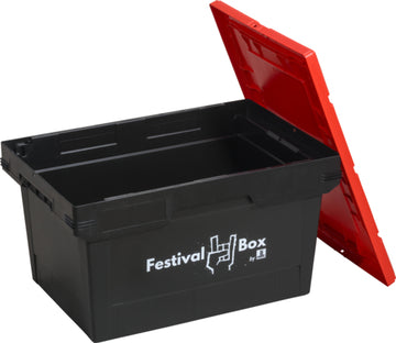 Allit Festival Box mit Auflagedeckel schwarz/rot, 58 L