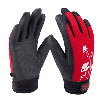 CONNEX PU-Klett Handschuh rot/schwarz, Größe 7, Polyester, Klettverschluss