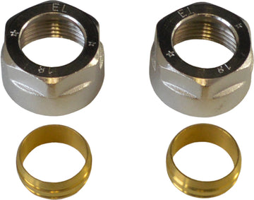 sanicomfort 15 mm Klemmverschraubung für Metallrohr, 2 Stück im Sattel