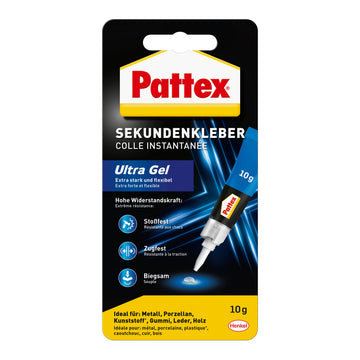 Pattex Sekunden Alleskleb.Ultra Gel, 10 g, innen & außen, farblos