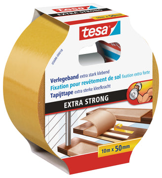 tesa Verlegeband extra stark 10 m x 50 mm, doppelseitig, weiß