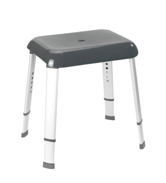 WENKO Secura Premium Badhocker anthrazit/aluminium, 50,5 cm breit