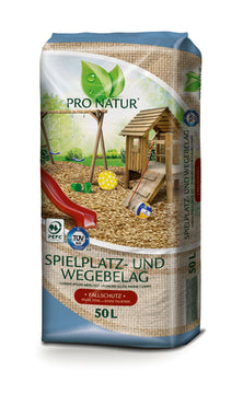 Pro Natur Spielplatz- und Wegebelag 50 l Fallschutz aus naturreinem Hackgut