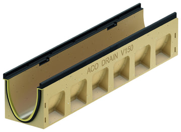 ACO PowerDrain Rinne V150G Typ 5 aus Polymerbeton mit Gusskante