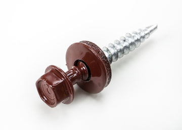 BRAVO Schraube mit Dichtscheibe Terrakotta RAL 3009, Ø 4,8 x 35 mm