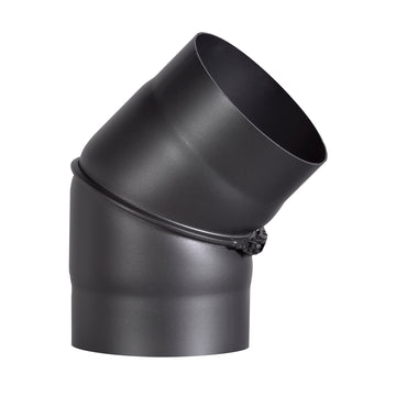 FIREFIX Rohrbogen Ø150 mm, 45°, schwarz, 2 mm Wandstärke
