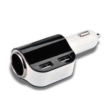Cartrend USB-Ladesteckdose für Auto, 12 V, 2x USB, schwarz/weiß