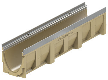 ACO DRAIN® Multiline Rinne V150 – Rinnenunterteil aus Polymerbeton, 1 m