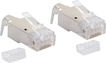 Schwaiger CAT6A/CAT7 Netzwerkstecker Set grau/silber (zur Selbstmontage)