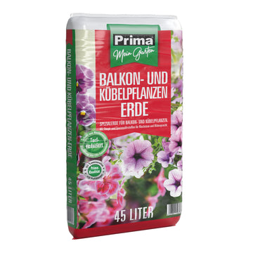 PRIMA Balkon- und Kübelpflanzenerde Torfreduziert „Mein Garten“ 45 l