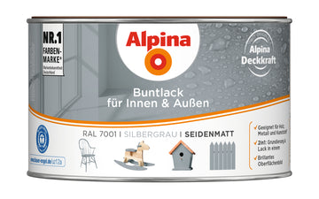 ALPINA Buntlack seidenmatt silbergrau (Grau) für außen