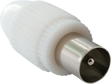 SCHWAIGER Koax-Stecker IEC weiß, Innenleiter schraubbar, 1 Stück