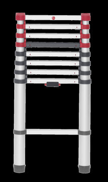 Hailo FlexLine Alu-Teleskopleiter T80 mit Sprossen, silber (max. 150 kg)