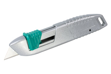 Wolfcraft Sicherheitsmesser aus Metall mit einziehbarer Trapezklinge