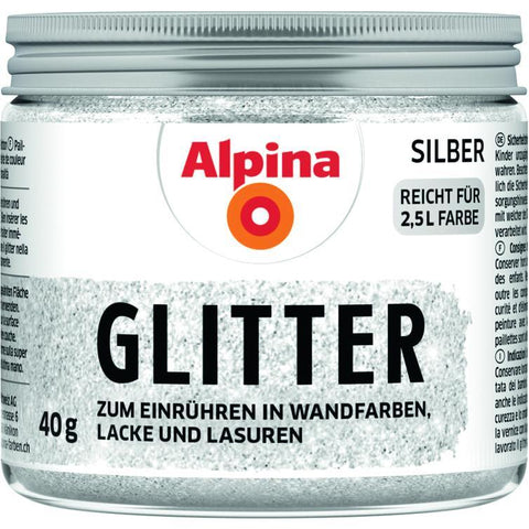 alpina kreativ glitter silber 40g
