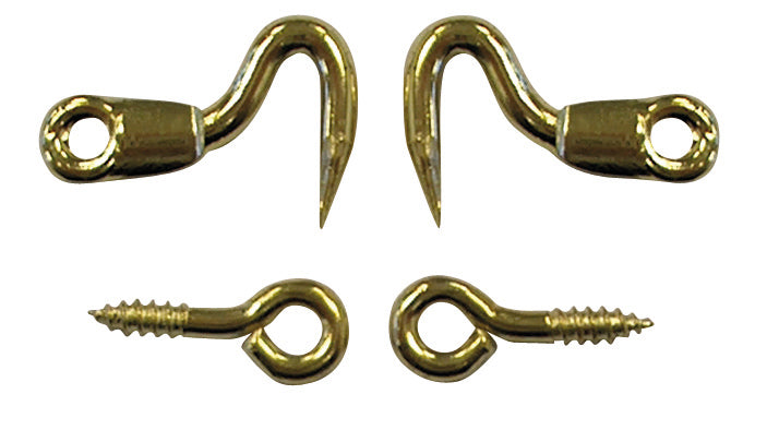 HSI Kassettenhaken mit Ösen aus Eisen, messing vernickelt, 30 mm