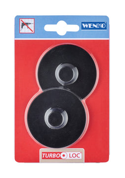 WENKO Turbo-Loc schwarzer Befestigungshaken, 2er Set, Ø 60 mm