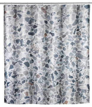 WENKO Terrazzo Duschvorhang aus Polyester, mehrfarbig