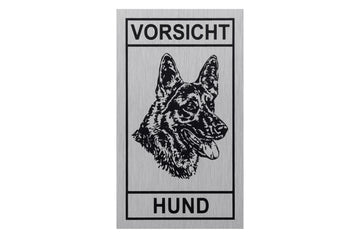 Conmetall Meister Hinweisschild 100 x 60 mm, Alu/Edelstahl-Optik, silber