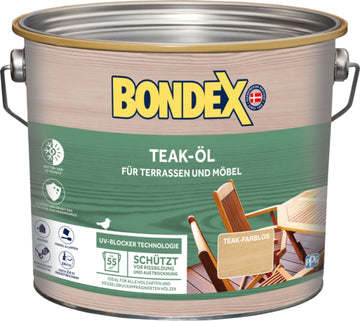 Bondex Teak Öl farblos, 2,5 l (Öl für Holzschutz)