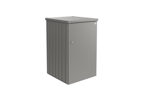 Mülltonnenbox Alex von BIOHORT, Korpus quarzgrau-metallic, mit Tür quarzgrau