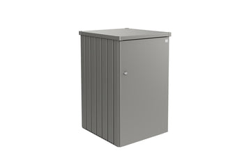 Mülltonnenbox Alex von BIOHORT, Korpus quarzgrau-metallic, mit Tür quarzgrau