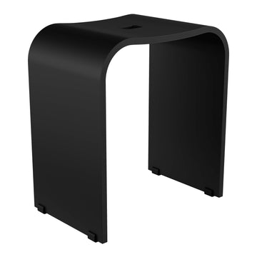 Smedbo LIVING BASIC Duschhocker, mattschwarz, Plexiglas, Gesamthöhe 440 mm