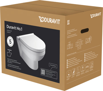 Duravit Durastyle Basic Wand-WC Set weiß, Hgl.