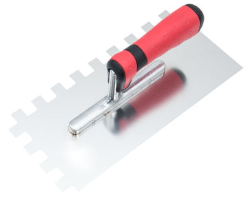 CONNEX Zahnglättekelle rostfrei 15 mm Zahnung, 2K-Griff (280 x 130 mm)