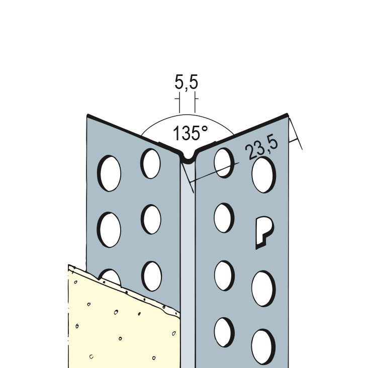 PROTEKTORWERK 9172 Kantenprofil 135°, Trockenbaukantenprofil aus Aluminium, rund