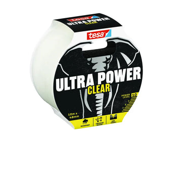 Tesa Ultra Power Clear transparentes Gewebeband, 48 mm x 10 m