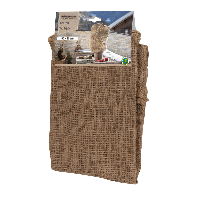 Windhager Jute-Sack Natur, 80 x 60 cm, mit Befestigungsband
