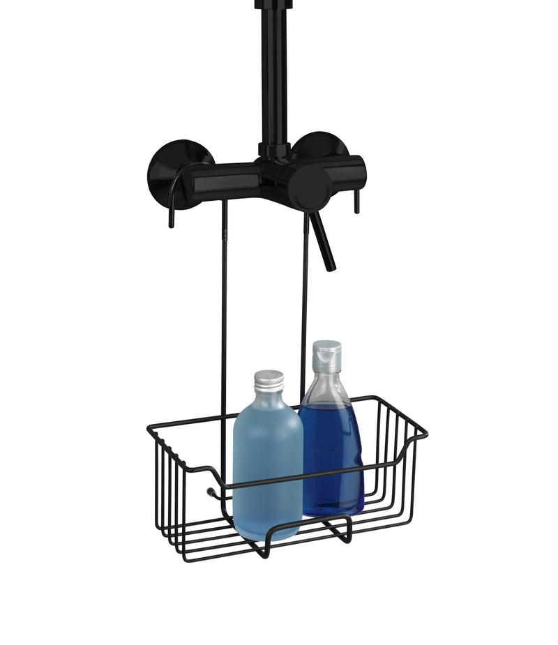 WENKO Caddy Milo Thermostat-Dusch-Caddy, schwarz aus Edelstahl