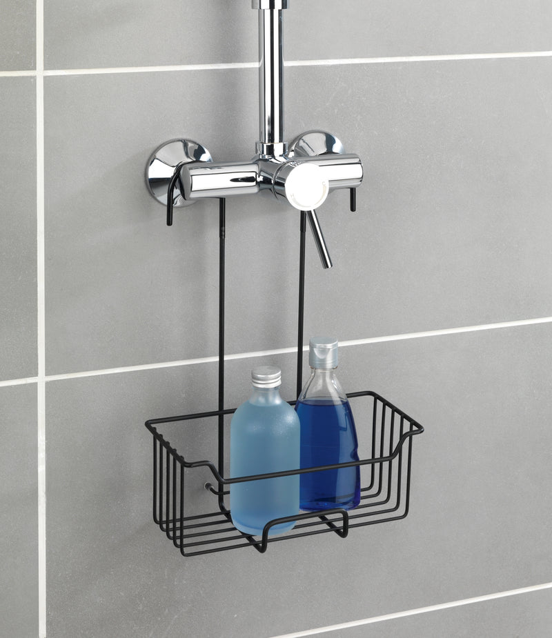 WENKO Caddy Milo Thermostat-Dusch-Caddy, schwarz aus Edelstahl