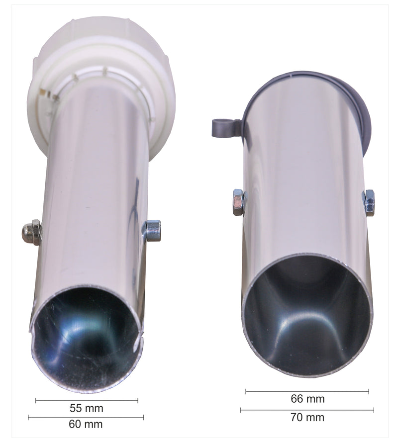 Schneider Schirme Bodenhülse für 50 mm Rohr extra lang aus Aluminium, silber